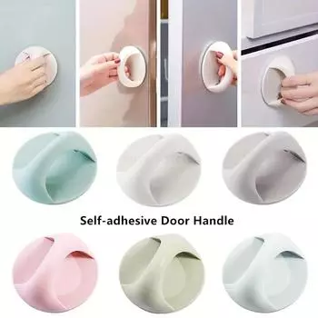 1 шт. Круглая многоцелевая стеклянная ручка для холодильника, вспомогательные ручки для шкафа, мебели, самоклеящаяся дверная ручка