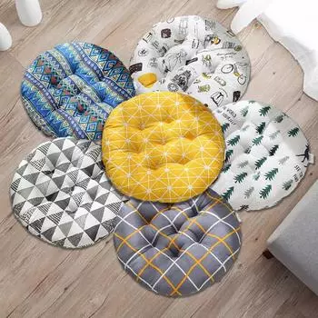 1 шт. круглая нескользящая хлопковая льняная мягкая подушка для стула дышащие подушки для сидения толстые коврики для поклонения офис 40X40cm