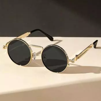 1 шт. Круглая оправа винтажные хип-хоп индивидуальные модные очки для рейв-вечеринки музыкальные фестивали аксессуары one size чёрный