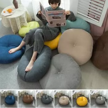 1 шт. круглая подушка для сиденья из хлопкового льна, утолщенная, мягкая и удобная, подушка-татами, украшение для дома, Cojn Engrosado42 см47 см 42X42CM