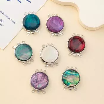 1 шт., круглые натуральные ракушки, соединители для подвесок, унисекс, ожерелья, браслета, аксессуаров для ножного браслета, креативное изготовление ювелирных изделий, подарок на Хэллоуин, Рождество, ремесло 1Pc/2530mm