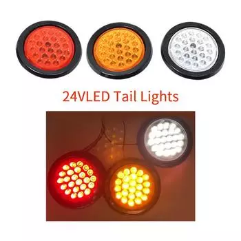 1 шт. Круглый автомобильный задний фонарь 24 В грузовик стоп-сигнал 24 светодиодный индикатор сигнала предупреждения грузовика одиночный фонарь грузовик задний фонарь грузовик Тайвань красный