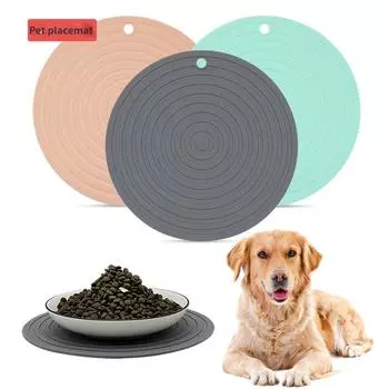 1 шт. круглый коврик для домашних животных для собак, кошек, коврик для кормления, водонепроницаемая миска для домашних животных, коврик для предотвращения перелива еды и воды, силикон зелёный