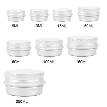 1 шт. круглый пустой алюминиевый косметический горшок оловянный контейнер серебряная коробка для образцов 10mL