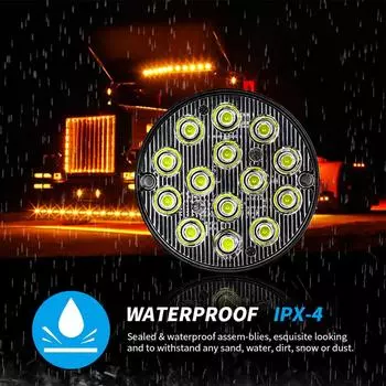 1 шт. Круглый светодиодный задний фонарь 16 светодиодов 50000 часов Материал ABS жёлтый