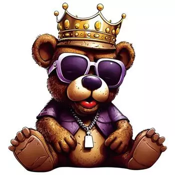 1 шт. крутой медведь с теплопередающей наклейкой в виде короны, термонаклейки своими руками для одежды, изготовления футболок, украшения подушек, принадлежностей для одежды и аппликаций
