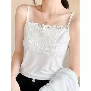 1 шт. кружевная майка женская, без рукавов многофункциональная тонкая внутренняя нижняя рубашка женские топы женская майка L белый
