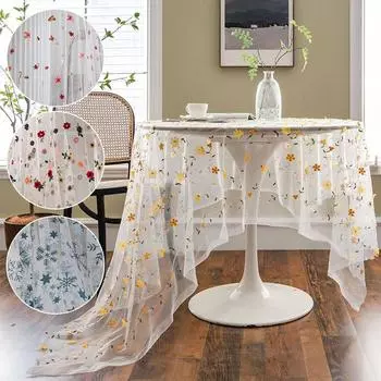 1 шт кружевная вышивка прямоугольная красочная вышивка цветок украшение дома рождество прозрачный