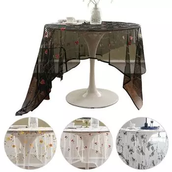 1 шт кружевная вышивка прямоугольная красочная вышивка цветок украшение дома рождество прозрачный