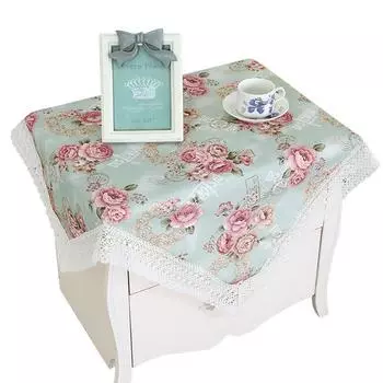 1 шт. кружевное украшение на стол, розовый чехол для прикроватной тумбочки, пасторальный пылезащитный чехол, прямоугольный защитный чехол с цветочным принтом