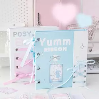 1 шт., кружевной альбом, коллекция для Kpop Idol, семейного друга, фотокарточка, простой однотонный органайзер для фотокарточек, студенческие принадлежности синий