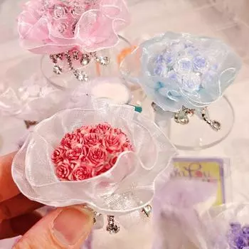 1 шт кружевной мини-букет элегантный маленький букет для куклы DIY бриллиантовый букет милый ручной работы букет из бисера сувениры 14 цветов