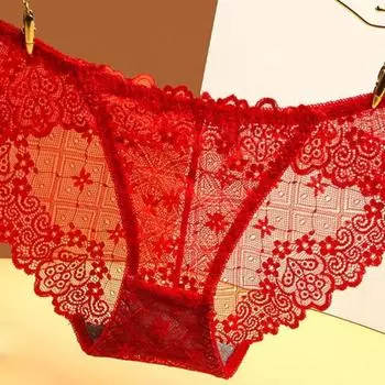 1 шт., кружевные сексуальные трусики, женские трусы, женское нижнее белье с низкой талией, женские трусики, нижнее белье M 42.5-55kg чёрный