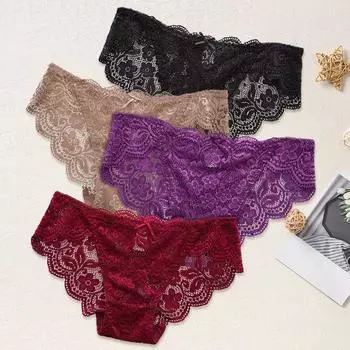 1 шт кружевные трусики дышащее нижнее белье большие трусы с низкой талией треугольные трусики подтягивающие ягодицы полиэстер Traceless L белый
