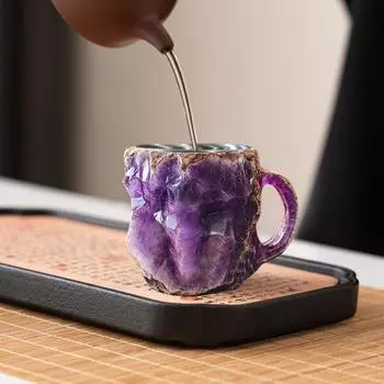 1 шт. кружка для питьевой воды с ручкой, соковая смола, бытовые чашки для питьевой воды, кружка для кофе из минерального кристалла синий