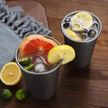 1 шт. кружки для воды, столовая посуда, пивная кружка, кружка для коктейлей, дорожная кружка для хранения холода, однослойная нержавеющая сталь, ретро-чашка для кофе, сока 200ml