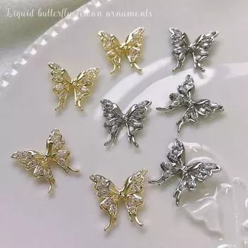 1 шт., кубический трехмерный цирконий, сделай сам, блестящий шарм, блестящий анти-осенний дизайн ногтей, подарок, сращивание бабочек B