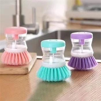 1 шт., кухонная кастрюля, щетка для мытья посуды с дозатором, наполнение жидкостью при нажатии, не повредит сковороду, автоматические щетки для чистки color A