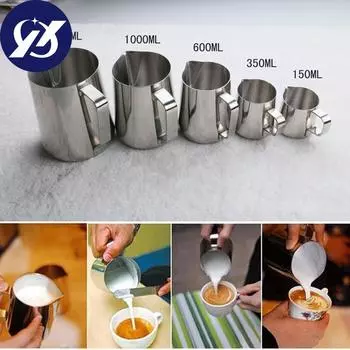 1 шт., кухонная кружка из нержавеющей стали для приготовления эспрессо, кофе, чая, молока, латте, кружки, 1 шт. 350 ml серебряный