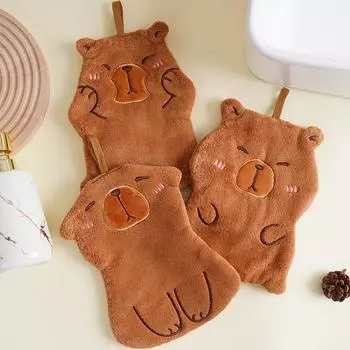 1 шт кухонная мочалка мягкая впитывающая мультяшные животные полотенце для уборки полотенце для рук бытовые принадлежности настенное коралловое бархатное