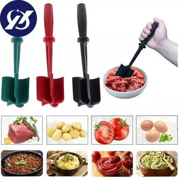 1 шт. кухонная мясорубка, толкушка для говяжьего фарша, термостойкий и антипригарный гамбургер, толкушка для картофеля, инструмент HMM красный