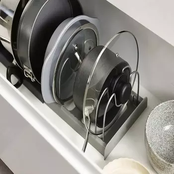 1 шт. кухонная полка для хранения крышек для кастрюль, выдвижная полка для хранения на столе, аксессуары для хранения крышек для кастрюль, кухонные принадлежности