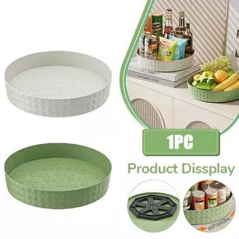 1 шт., кухонная полка для хранения специй, вращающийся на 360 градусов стол-органайзер, лоток для приправ, стойка для бутылок, тарелка, косметический органайзер белый