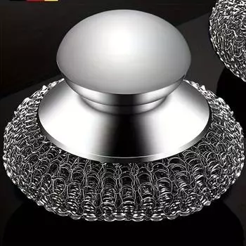 1 шт. Кухонная щетка для мытья посуды из нержавеющей стали - Ручная посудомоечная машина с эргономичной ручкой для бытовой кухонной утвари, Инструмент для чистки проволочной мочалкой 1