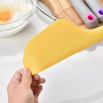 1 шт. кухонная силиконовая лопатка, встроенный нож для хлеба, большой салат, инструменты для смешивания, выпечка, кондитерская лопатка для масла, самодельная лопатка для крема и торта жёлтый