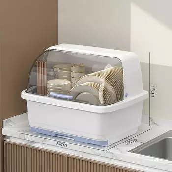 1 шт. кухонные гаджеты сушилка для посуды с крышкой кухонная тарелка чашка сушилка для посуды кухонные принадлежности хранение M синий