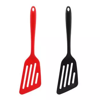 1 шт. кухонные инструменты, силиконовая лопатка для жарки, лопаточка для стейка, лопаточка для жарки, наклонная лопаточка для утечки, полный пакет, силиконовая лопаточка для блинов, наклонная лопатка чёрный