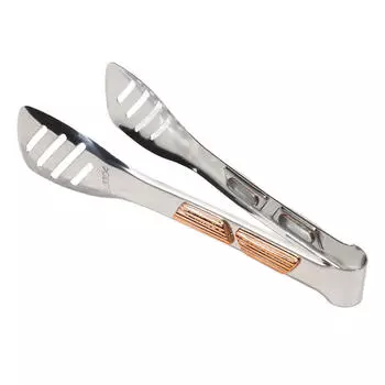 1 шт. Кухонные щипцы из нержавеющей стали для приготовления пищи, гриля, барбекю, матовые, с фиксатором и эргономичной ручкой, щипцы для барбекю, клипса, гаджет для барбекю 8 inch золотой