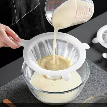 1 шт., кухонный фильтр для молока с орехами, ультратонкий сетчатый фильтр, сетчатый фильтр-ложка для соевого молока, ситечки для йогурта белый