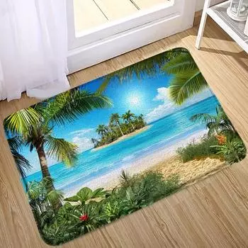 1 шт. кухонный ковер с морским принтом, кухонный коврик против усталости, водостойкий нескользящий набор ковриков, коврик для бегуна, прикроватный коврик, впитывающий ковер 40*60cm