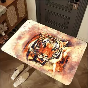 1 шт., кухонный ковер с тигровым принтом, анти-усталость, кухонный коврик, водостойкий нескользящий набор ковриков, коврик для бегуна, прикроватный коврик, впитывающий ковер 40*60cm