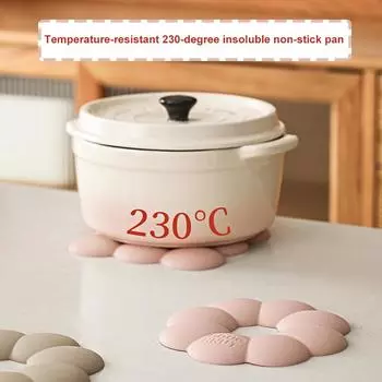 1 шт. кухонный коврик для кастрюли, противоожоговый, изоляционный коврик, силиконовый резиновый утолщающий коврик B розовый