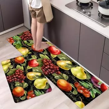 1 шт. кухонный коврик с узором свежих фруктов, мягкий утолщенный кухонный коврик, водонепроницаемый нескользящий маслостойкий напольный коврик, коврик для бега 40*60cm