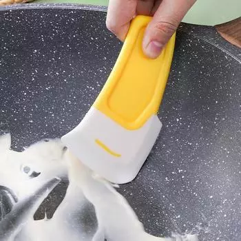 1 шт. кухонный силиконовый скребок, чистящий шпатель для удаления остатков пищи, пятен, щетка для чистки масляных пластин, мягкий инструмент для чистки лезвий