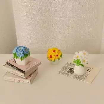1 шт. кукольный домик, мини-цветок, имитация миниатюрного цветочного горшка, аксессуары для куклы, реквизит для съемки, украшение своими руками синий