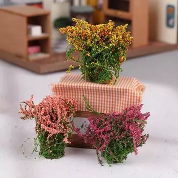 1 шт. кукольный домик своими руками украшение 1/12 кукольный домик миниатюрный разноцветный цветок куст зеленое растение цветок модель игрушка розовый