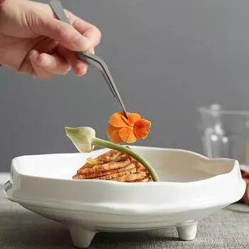 1 шт. Кулинарные щипцы прецизионные кухонные щипцы для покрытия из нержавеющей стали изогнутые щипцы для выпечки украшения красоты