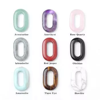 1 шт., кулон из натурального камня, полый овальный кварц, амазонит, аметист, драгоценные камни, подвески для изготовления ювелирных изделий, сделай сам, для женщин и мужчин, ожерелье, серьги, аксессуары 23 38 мм 1Pc/2338mm