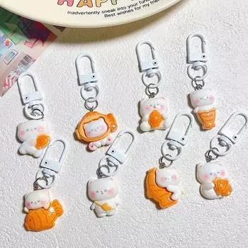 1 шт., кулон «Котята любят есть тайяки», украшение для студенческой сумки, брелок для ключей в виде кошки, Y2K, подвеска «сделай сам», аксессуары для женщин и девочек