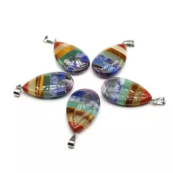 1 шт., кулон с драгоценным камнем для исцеления Рейки, модные подвески-подвески из натурального камня для мужских ожерелий своими руками, рождественские украшения, поделки 4023 мм 1Pc/4023mm разноцветный