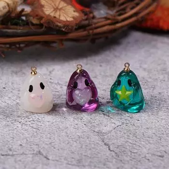 1 шт. кулон с привидением на Хэллоуин и Пасху, симпатичные мультяшные подвески из смолы для сережек, ожерелья, брелока, сделай сам, изготовление ювелирных изделий