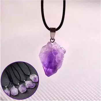1 шт. кулон сувенирное ожерелье с аметистом кристалл грубый камень кулон натуральный фиолетовый ювелирные изделия 20x15mm