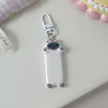 1 шт., кулон в виде мультяшного животного Kawaii, милый брелок для ключей в виде кошки, ищущей объятий, милый автомобильный брелок для детского подарка чёрный