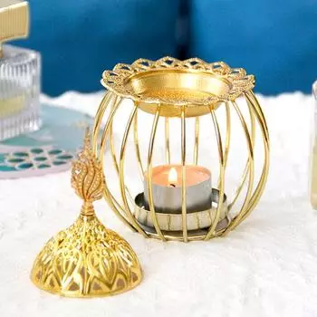 1 шт., курильница для благовоний Essential Ail, целебная, для домашнего интерьера, изящная, сандаловая, великолепная, в форме птичьей клетки, железная курильница для благовоний