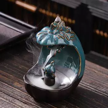 1 шт. курильница для йоги, медитации и домашнего декора, конусы для благовоний, керамический держатель для благовоний с обратным потоком