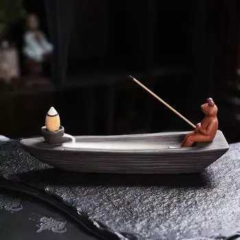 1 шт. курильница из фиолетовой глины ручной работы с креативным дизайном в виде лягушки для домашнего декора и украшения чайной комнаты (Без благовоний)